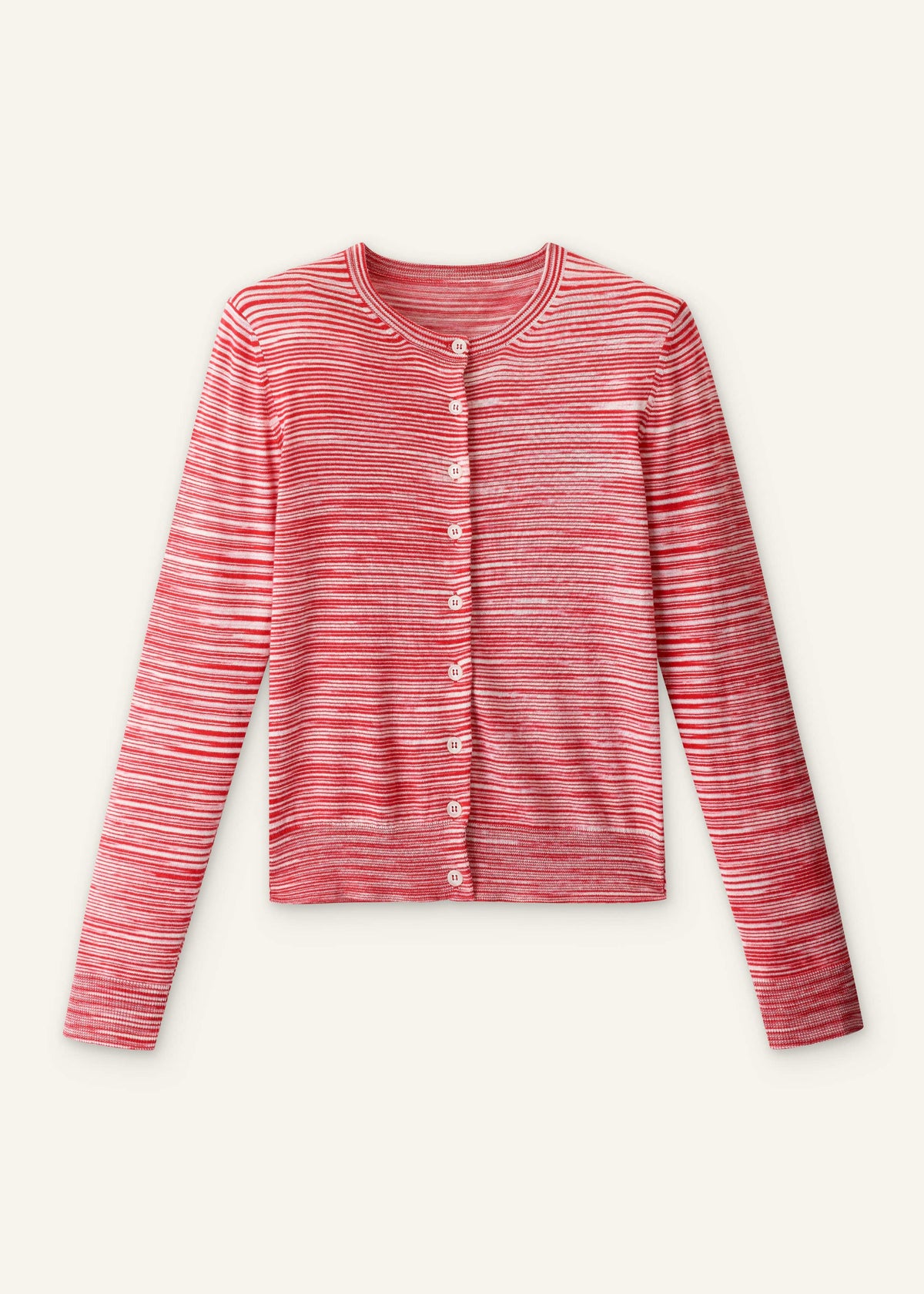 Red Spacedye Slim Fit Cardigan | ME+EM