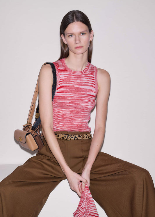 Red Spacedye Slim Fit Knit Vest | ME+EM