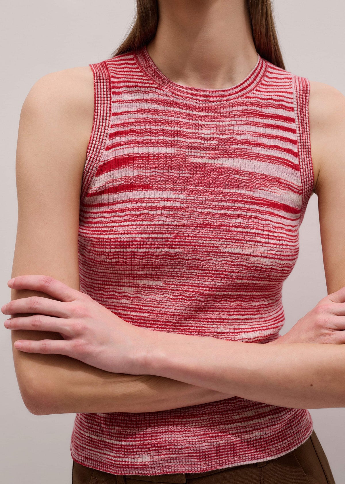 Red Spacedye Slim Fit Knit Vest | ME+EM
