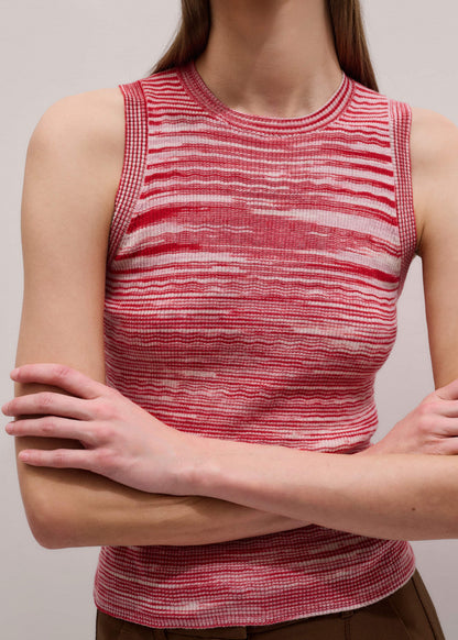 Red Spacedye Slim Fit Knit Vest | ME+EM