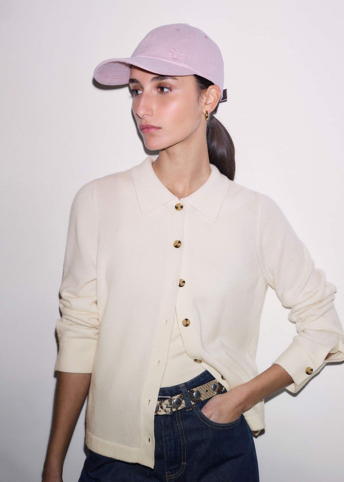 Cream Relaxed Knit Shirt | ME+EM