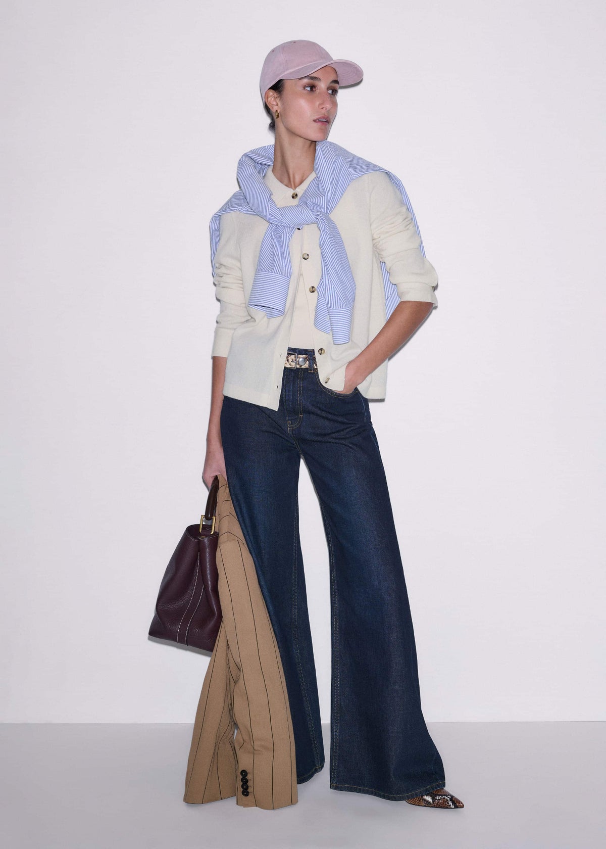 Cream Relaxed Knit Shirt | ME+EM