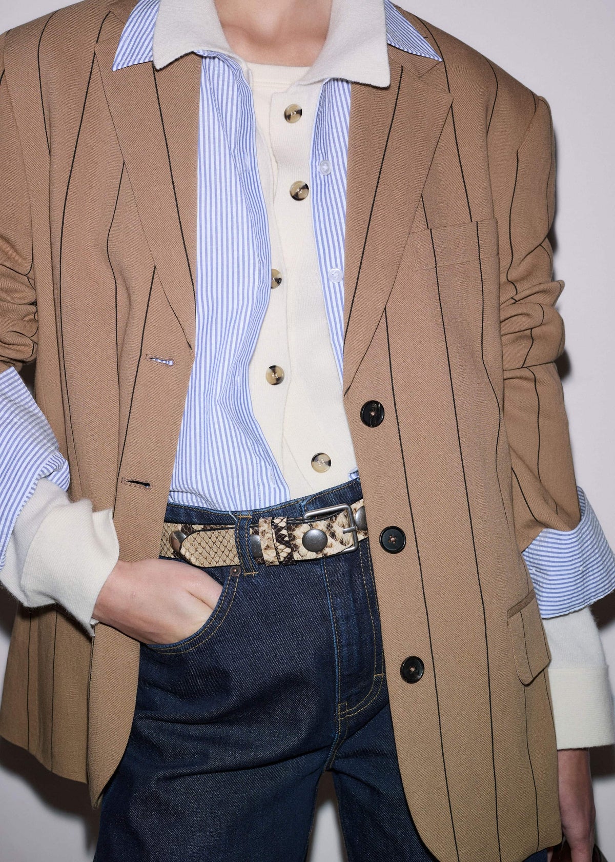 Cream Relaxed Knit Shirt | ME+EM