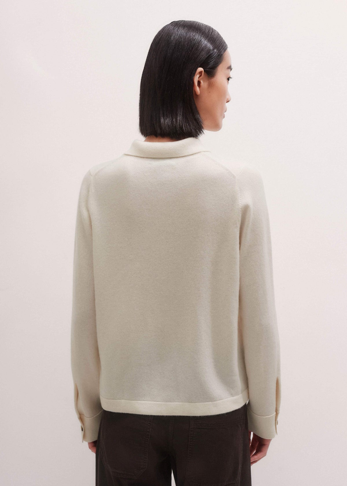 Cream Relaxed Knit Shirt | ME+EM