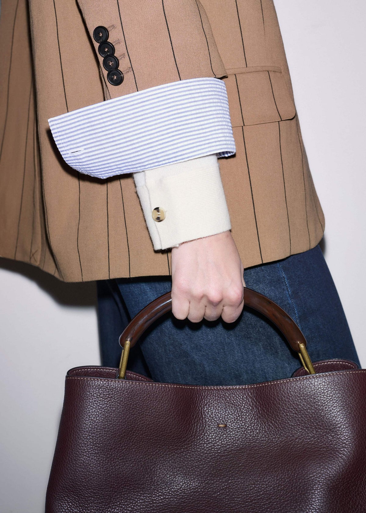 Cream Relaxed Knit Shirt | ME+EM