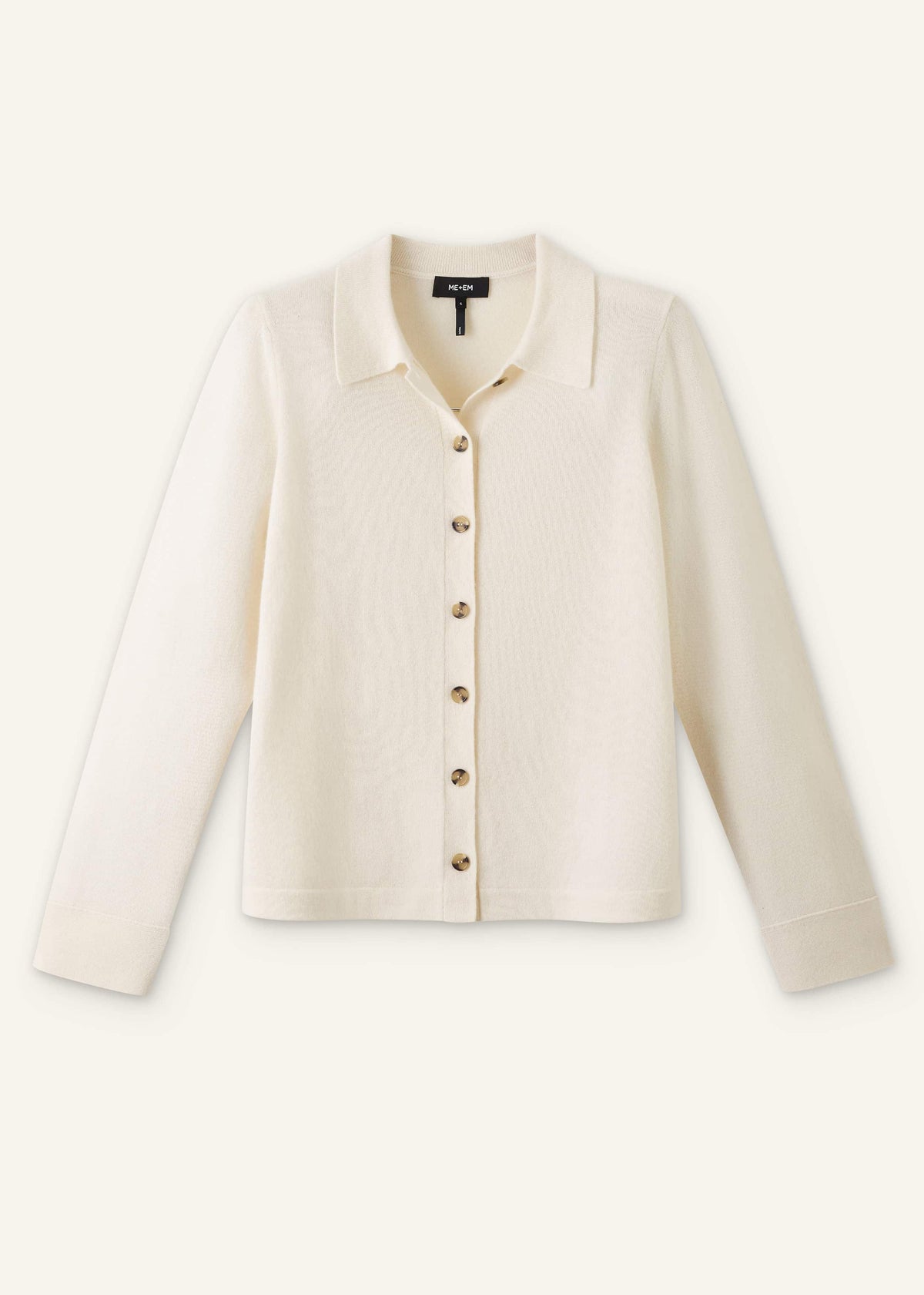 Cream Relaxed Knit Shirt | ME+EM