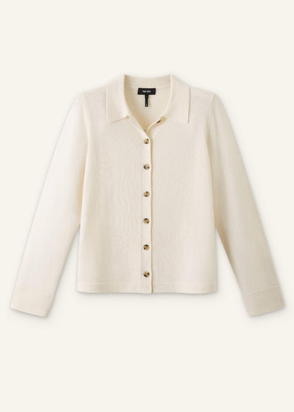 Cream Relaxed Knit Shirt | ME+EM