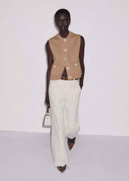Brown Straight Crop Vest | ME+EM