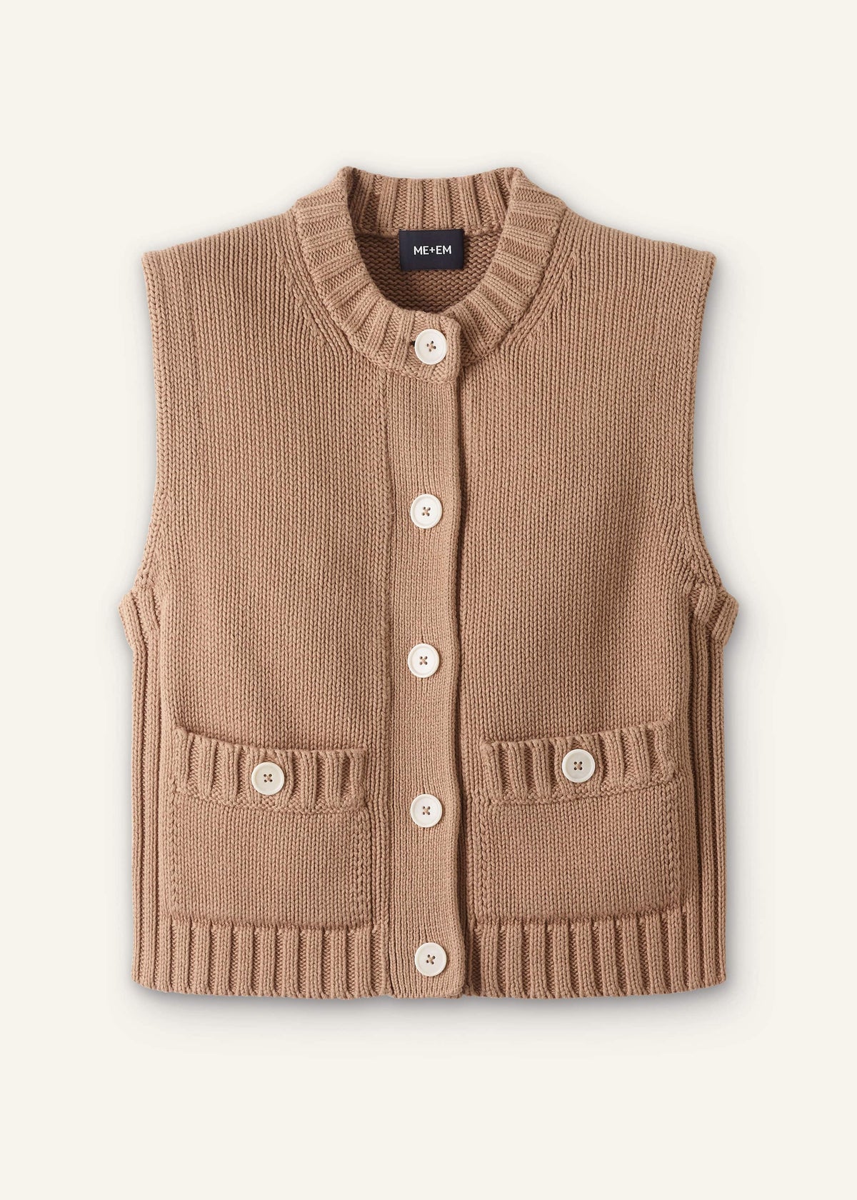 Brown Straight Crop Vest | ME+EM