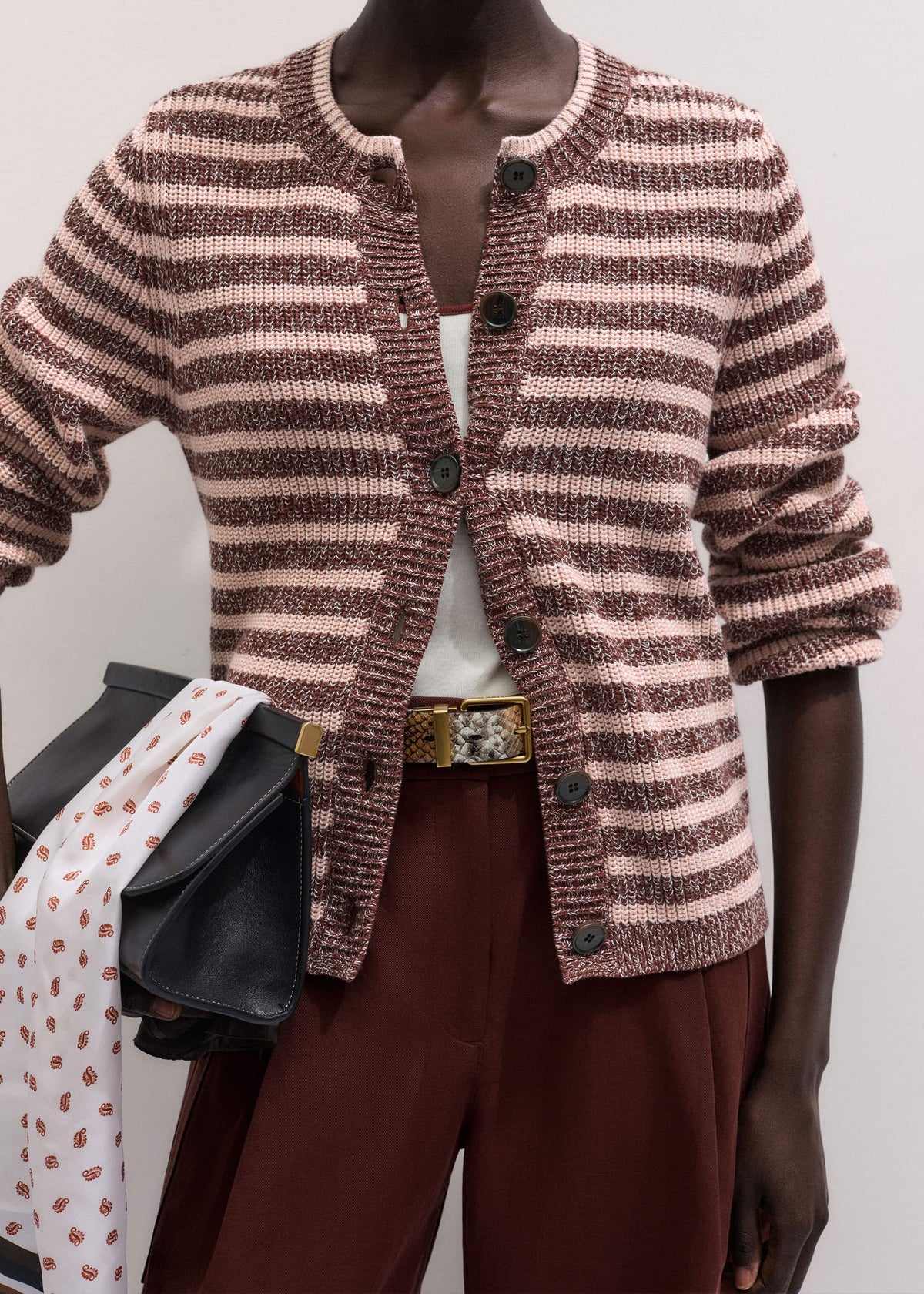 Cinnamon Brown Straight Cardigan | ME+EM