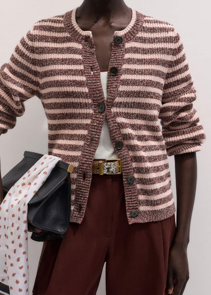 Cinnamon Brown Straight Cardigan | ME+EM