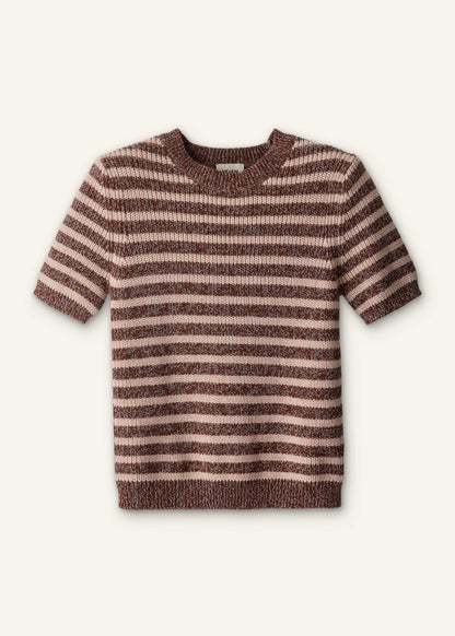 Cinnamon Brown Straight Knit Tee | ME+EM