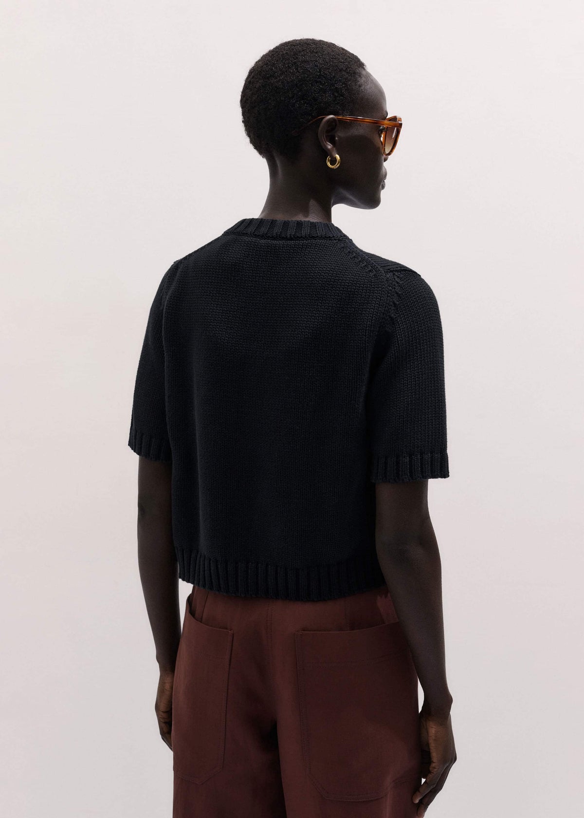 Black Straight Knit Cardigan | ME+EM