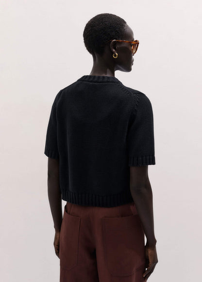 Black Straight Knit Cardigan | ME+EM