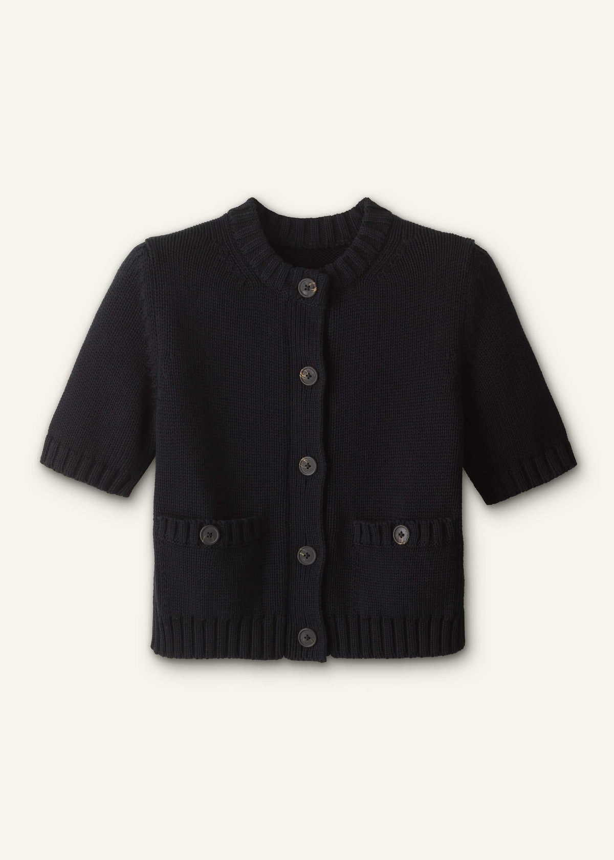 Black Straight Knit Cardigan | ME+EM