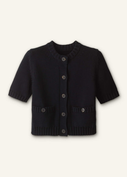 Black Straight Knit Cardigan | ME+EM