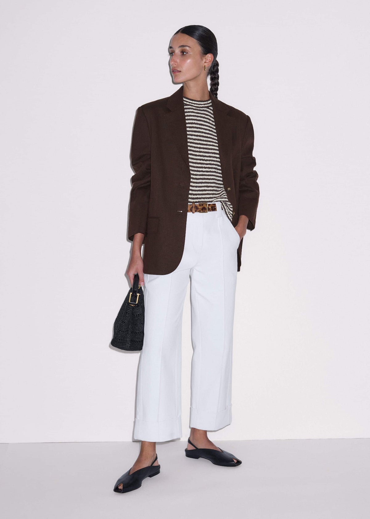 Brown Stripe Halterneck Tank | ME+EM