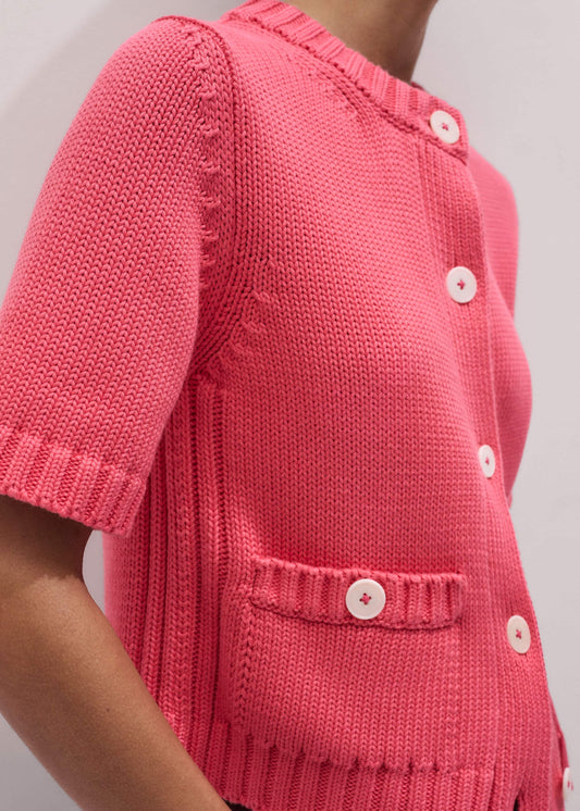 Pink Straight Knit Cardigan | ME+EM