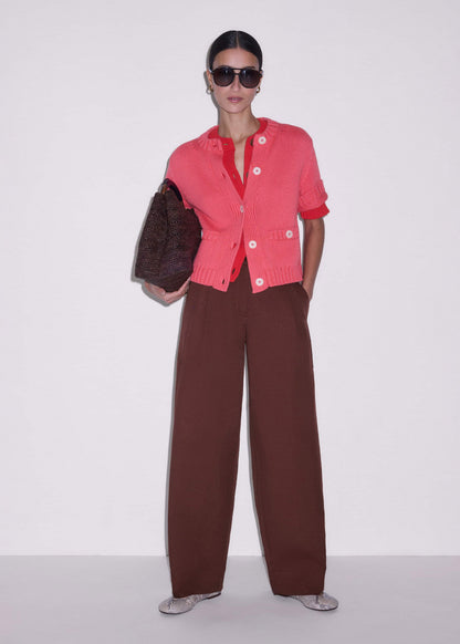 Pink Straight Knit Cardigan | ME+EM