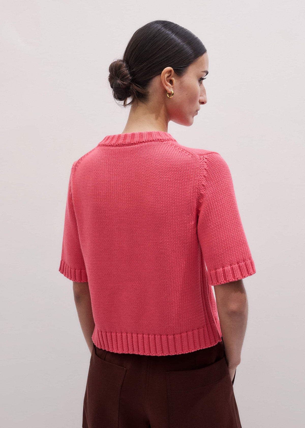Pink Straight Knit Cardigan | ME+EM