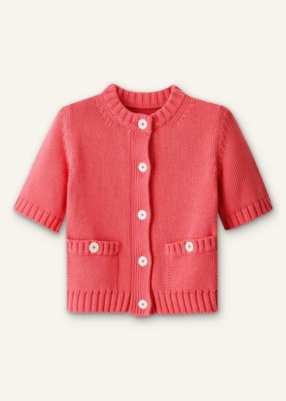 Pink Straight Knit Cardigan | ME+EM