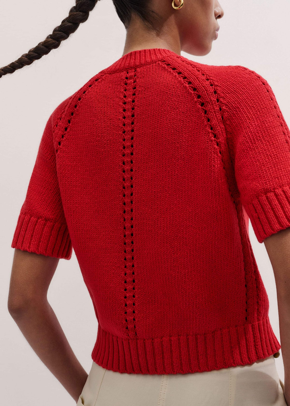 Red Short Sleeve Cardigan | ME+EM