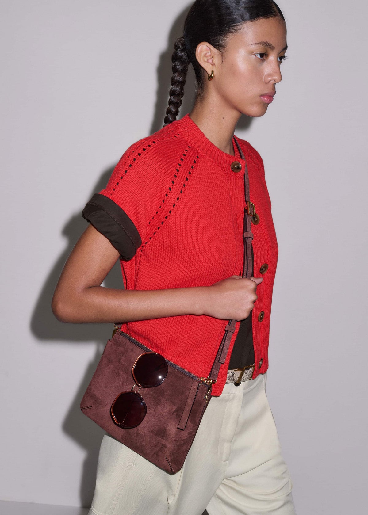 Red Short Sleeve Cardigan | ME+EM