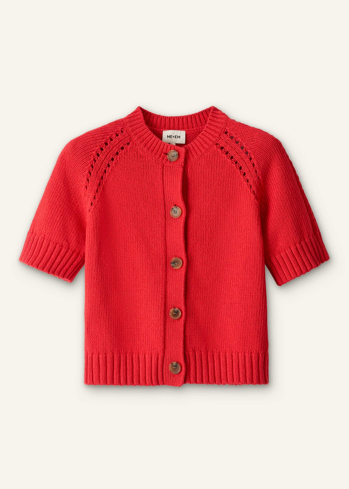 Red Short Sleeve Cardigan | ME+EM