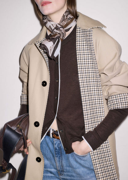 Brown Barely There Contrast Slim Cardigan | ME+EM