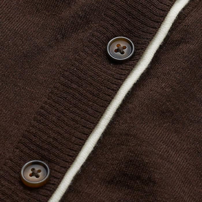 Brown Barely There Contrast Slim Cardigan | ME+EM