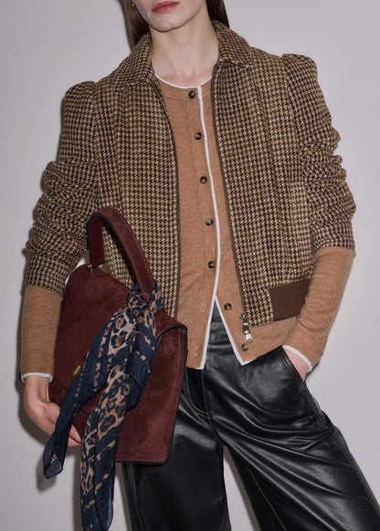 Camel Brown Barely There Contrast Slim Cardigan | ME+EM