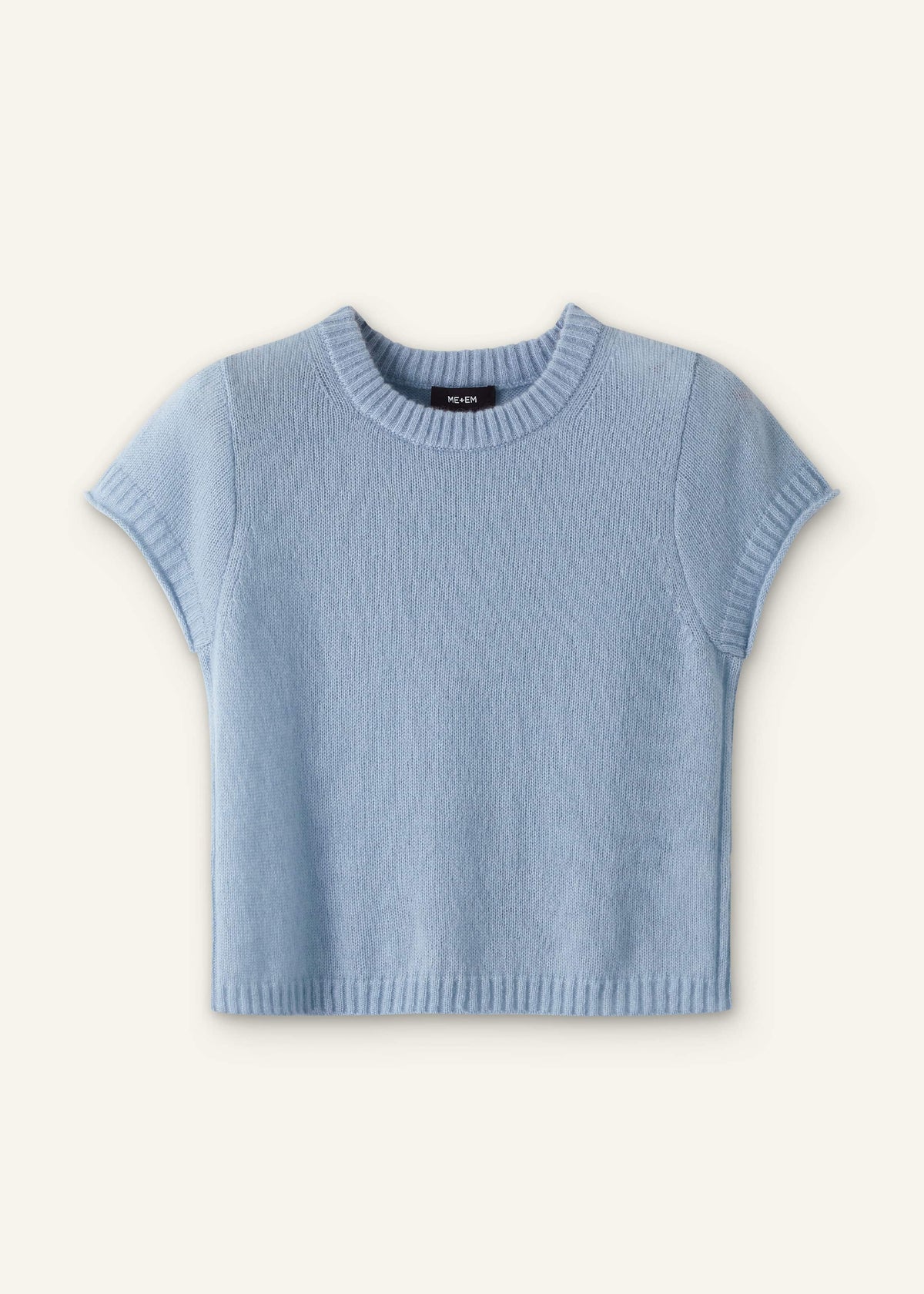 Blue Merino Cashmere Silk Straight Baby Tee | ME+EM
