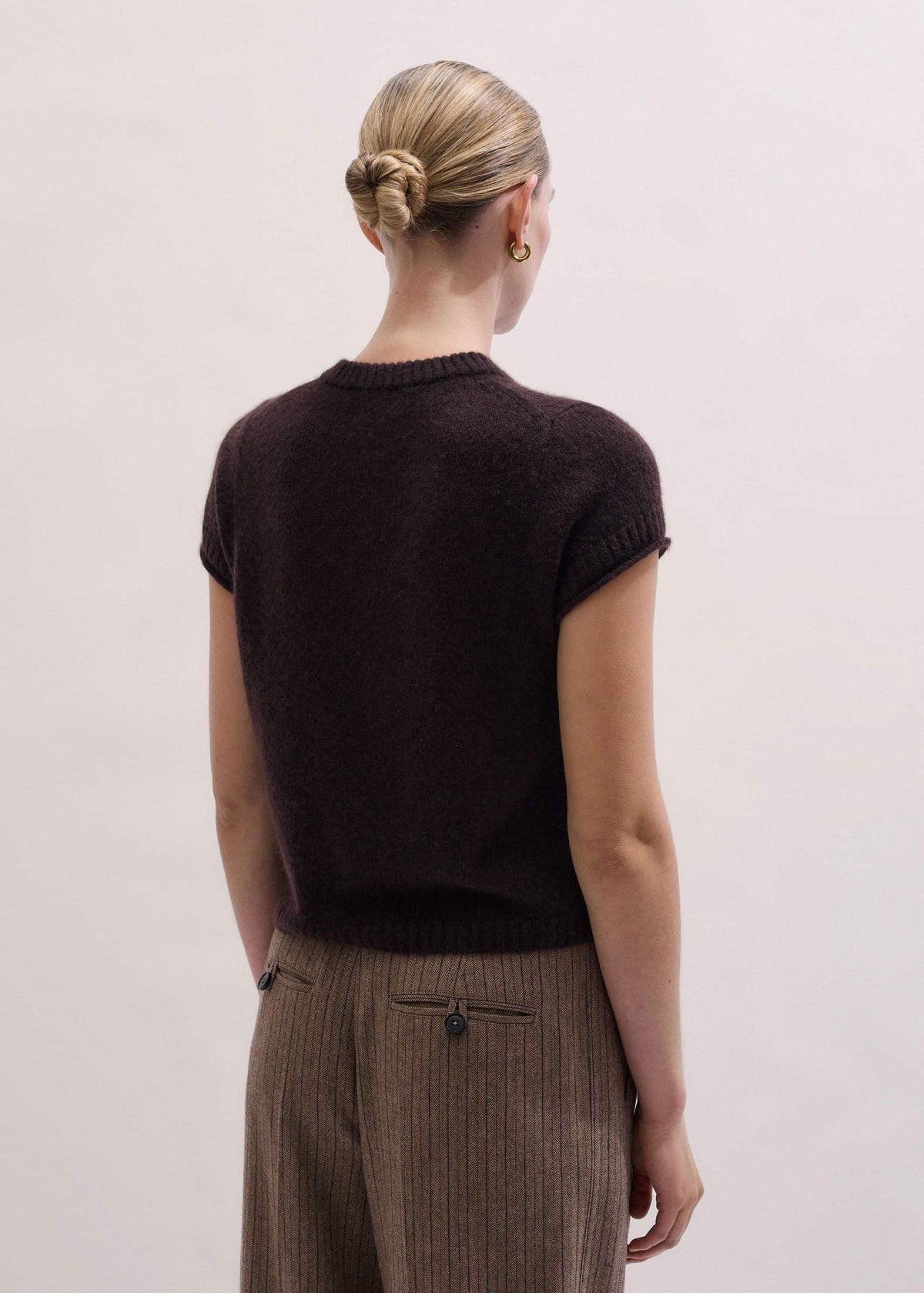 Brown Merino Cashmere Silk Straight Baby Tee | ME+EM