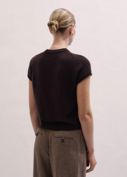 Brown Merino Cashmere Silk Straight Baby Tee | ME+EM