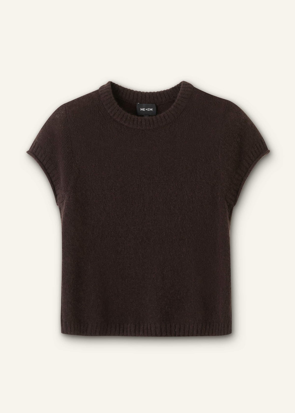 Brown Merino Cashmere Silk Straight Baby Tee | ME+EM