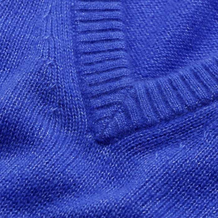 Blue Merino Cashmere Silk V-Neck Baby Tee | ME+EM