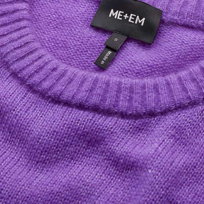 Purple Merino Cashmere Silk Straight Baby Tee | ME+EM
