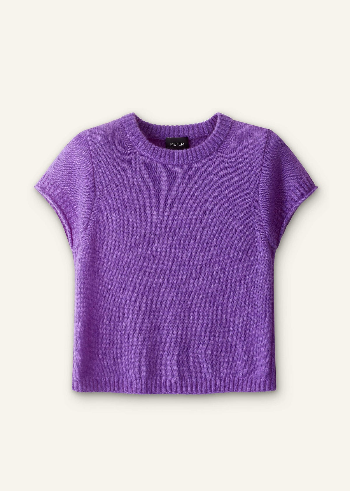 Purple Merino Cashmere Silk Straight Baby Tee | ME+EM
