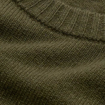 Olive Green Cashmere Shrunken Knit Baby Tee | ME+EM