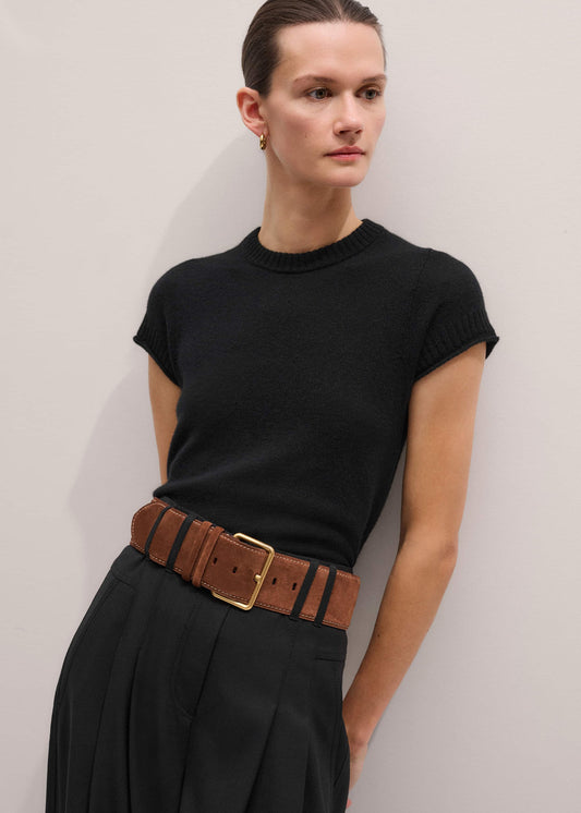 Black Cashmere Baby Tee | ME+EM
