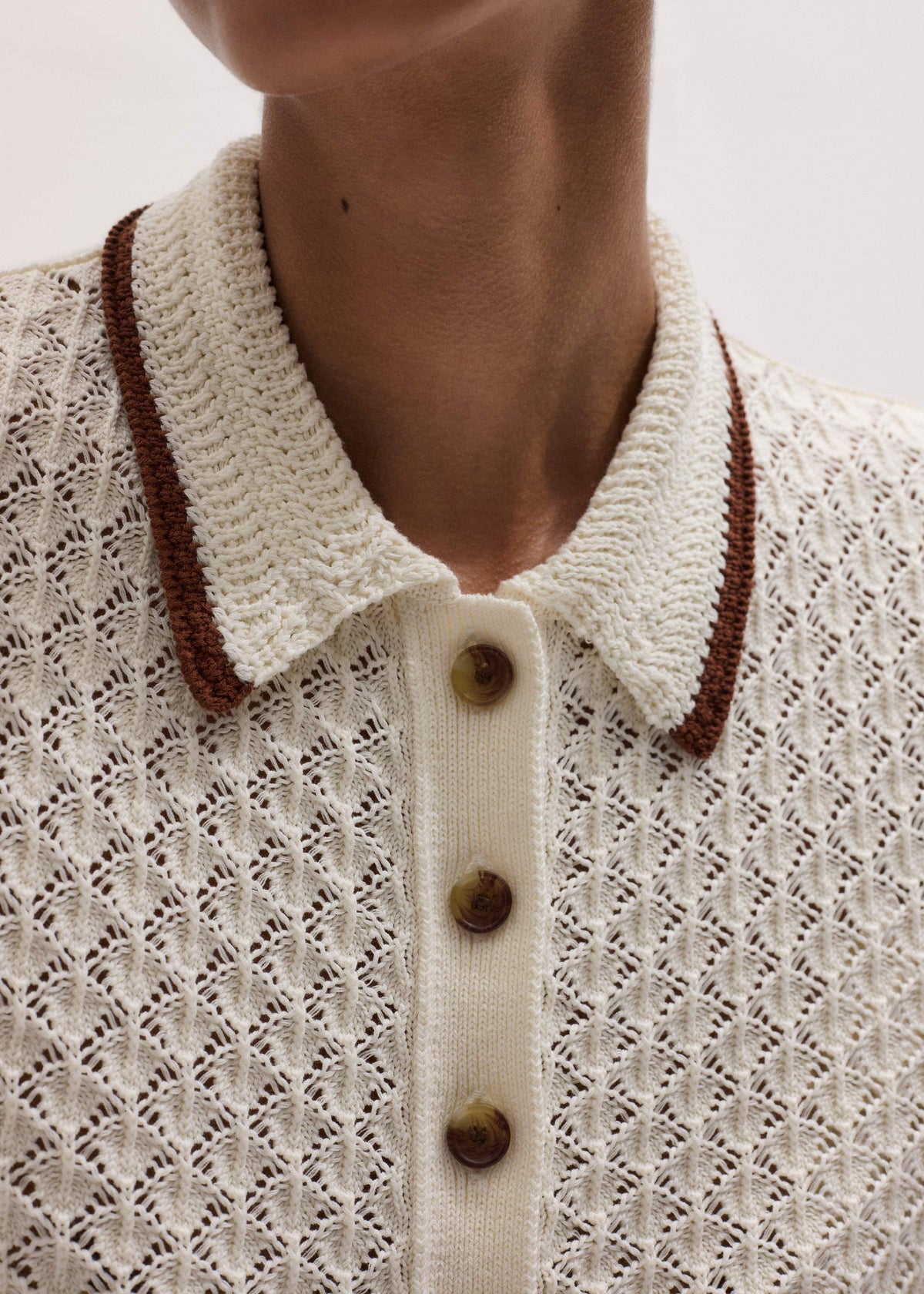 Cream Straight Knit Tee | ME+EM