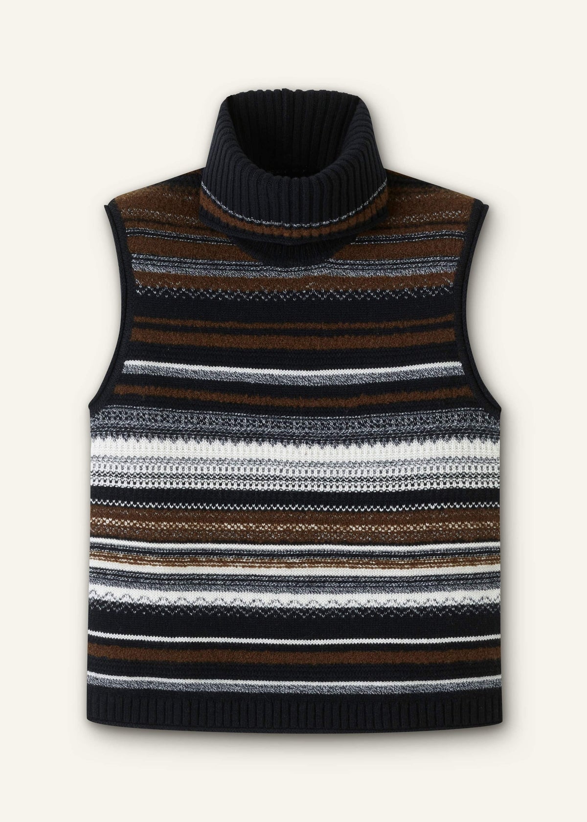 Black Textured Stitch Straight Sweater Vest + Snood | ME+EM