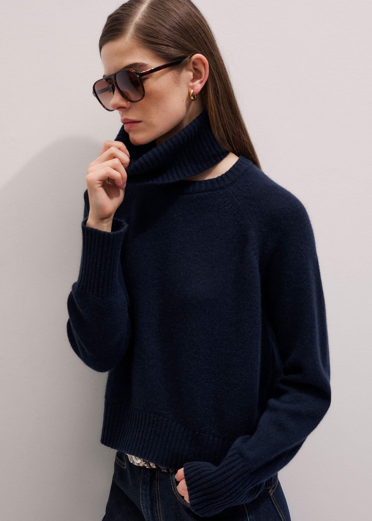 Navy Raglan Sweater + Snood | ME+EM
