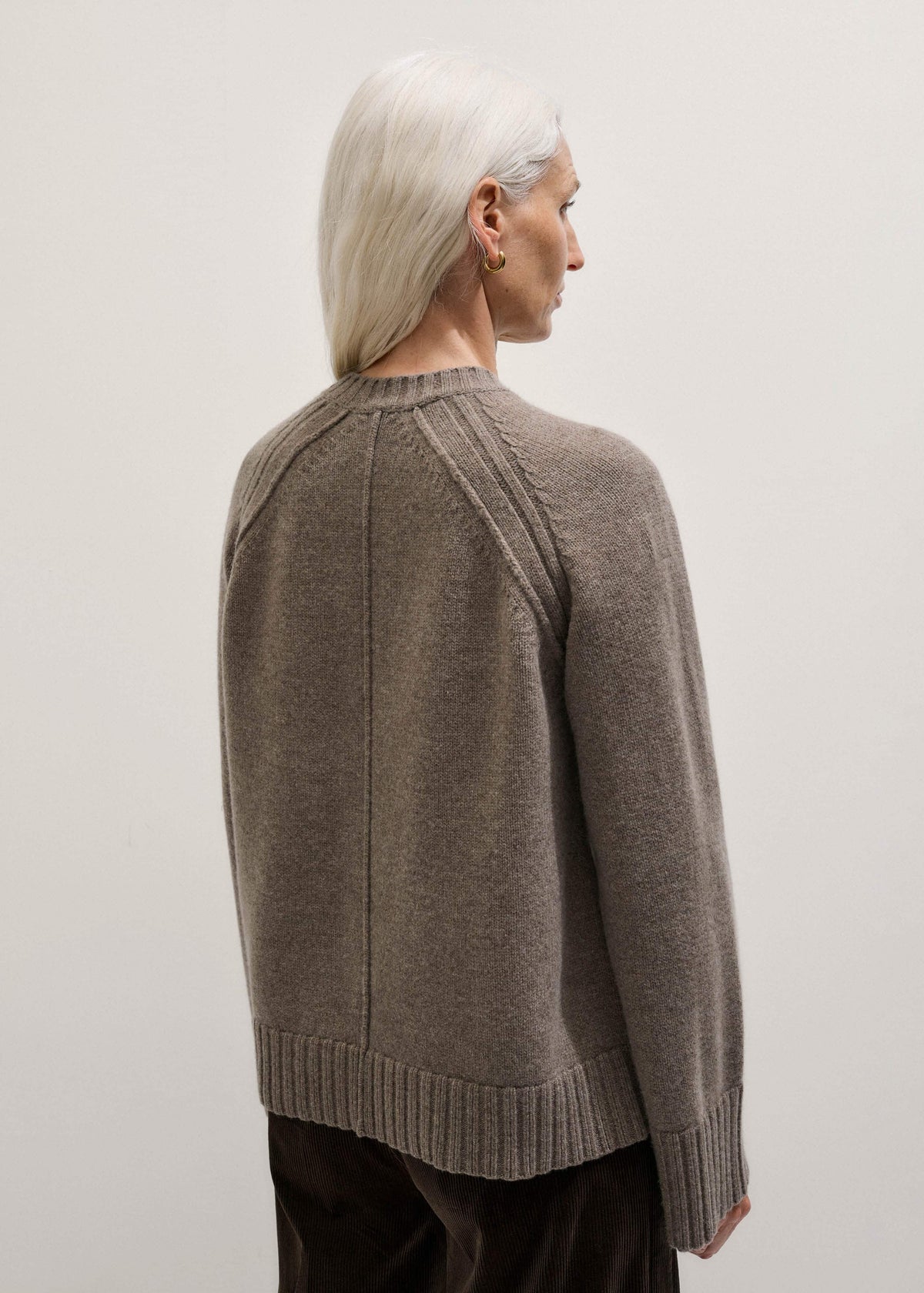 Brown Exposed Seam Raglan Sweater + Snood | ME+EM