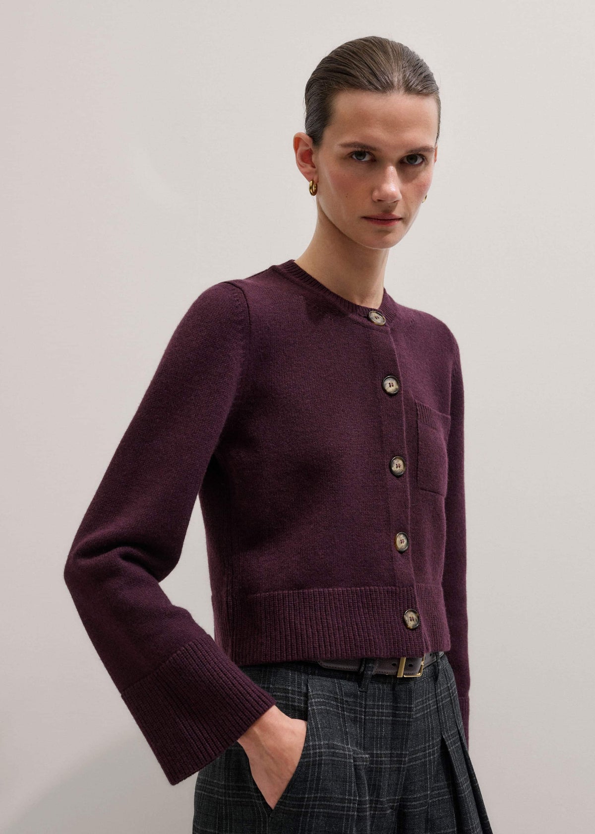 Red Button-Through Straight Cardigan | ME+EM