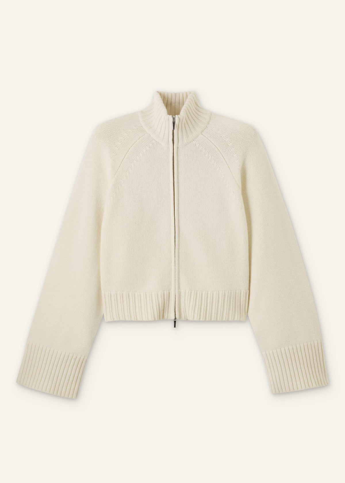 Cream Two-Way Zip Jacket | ME+EM