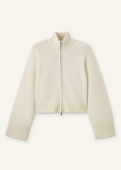 Cream Two-Way Zip Jacket | ME+EM