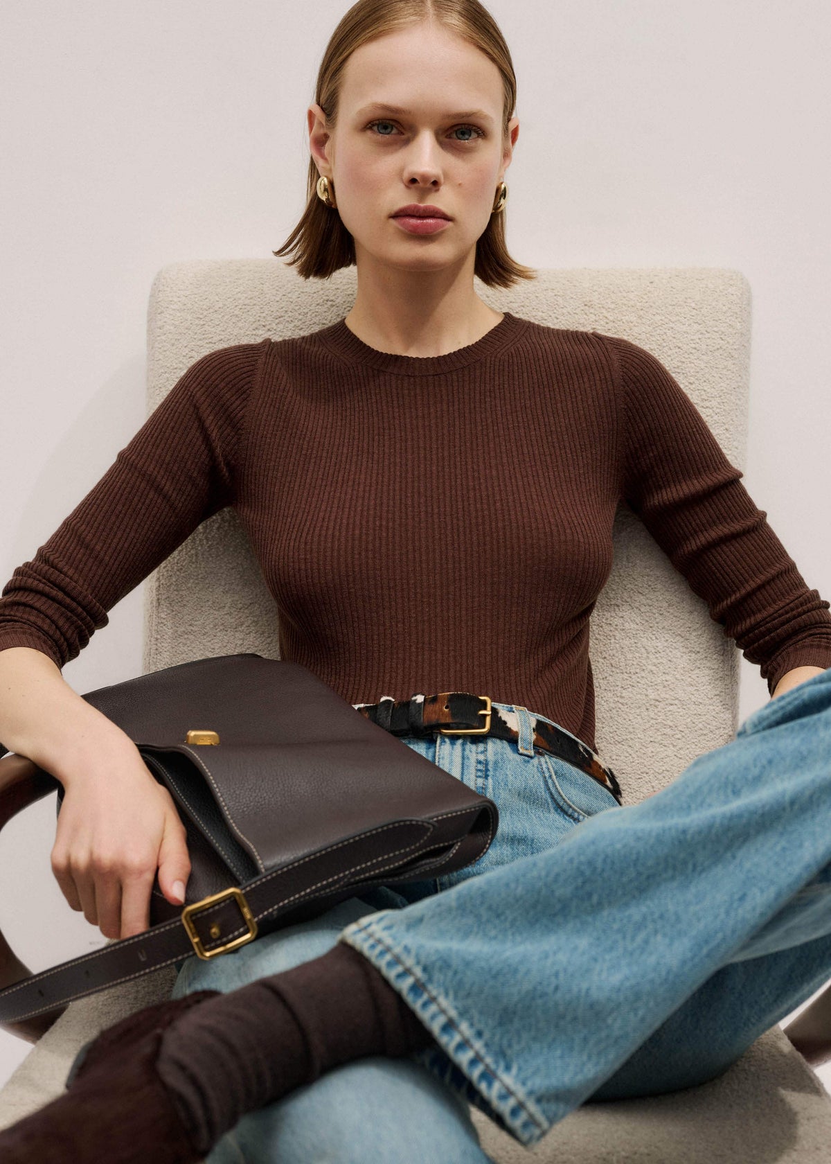 Brown Barely There Sweater | ME+EM