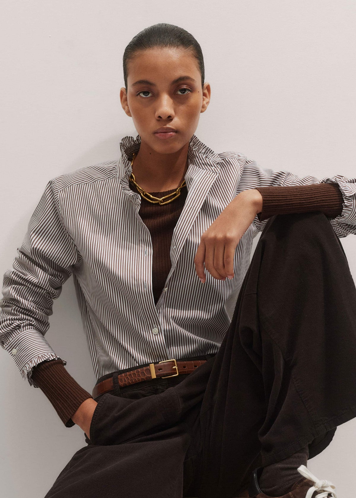 Brown Barely There Sweater | ME+EM