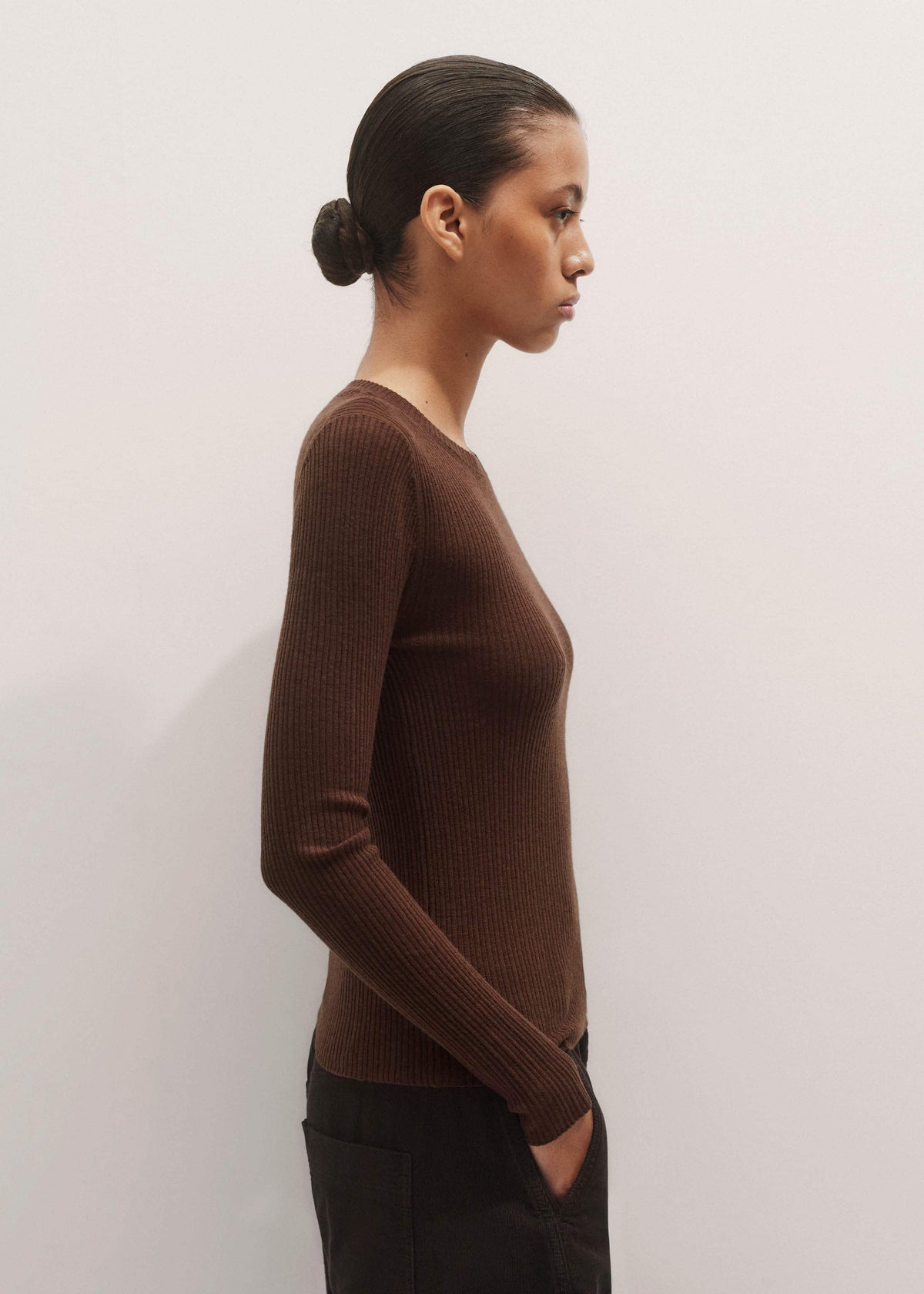 Brown Barely There Sweater | ME+EM